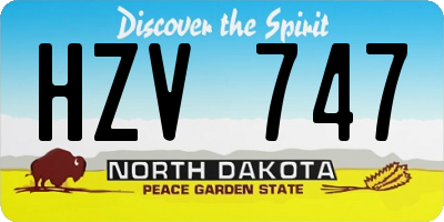 ND license plate HZV747