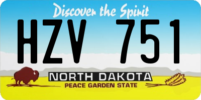 ND license plate HZV751