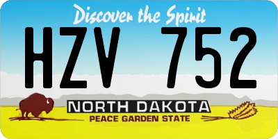 ND license plate HZV752