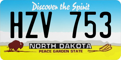 ND license plate HZV753