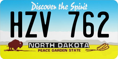 ND license plate HZV762