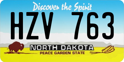 ND license plate HZV763