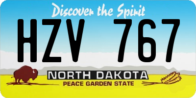ND license plate HZV767