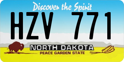 ND license plate HZV771