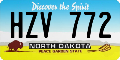 ND license plate HZV772