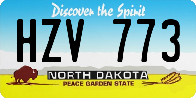 ND license plate HZV773