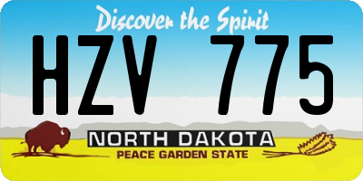 ND license plate HZV775