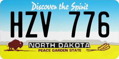 ND license plate HZV776