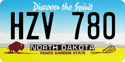 ND license plate HZV780