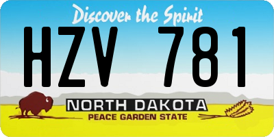 ND license plate HZV781