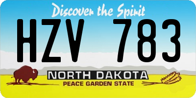 ND license plate HZV783