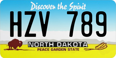 ND license plate HZV789