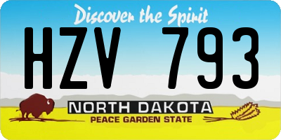 ND license plate HZV793