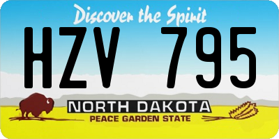 ND license plate HZV795