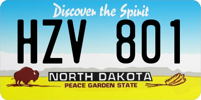 ND license plate HZV801