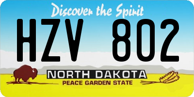 ND license plate HZV802