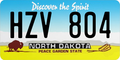 ND license plate HZV804