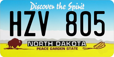ND license plate HZV805