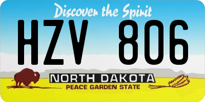 ND license plate HZV806