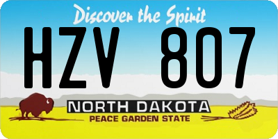 ND license plate HZV807