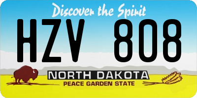 ND license plate HZV808