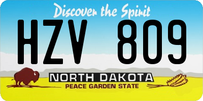ND license plate HZV809