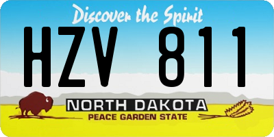 ND license plate HZV811