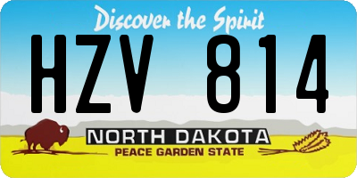 ND license plate HZV814
