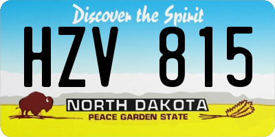 ND license plate HZV815