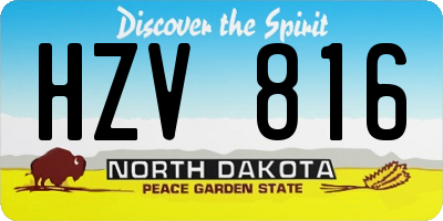 ND license plate HZV816