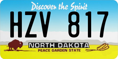 ND license plate HZV817