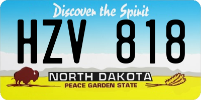 ND license plate HZV818