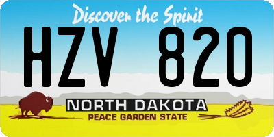 ND license plate HZV820