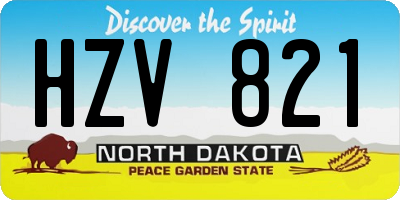 ND license plate HZV821