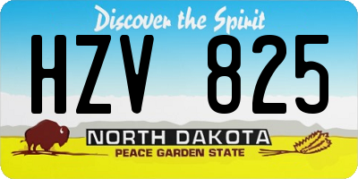 ND license plate HZV825