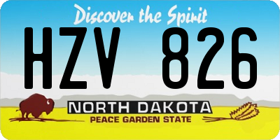 ND license plate HZV826