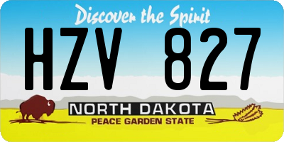 ND license plate HZV827