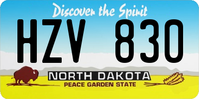 ND license plate HZV830
