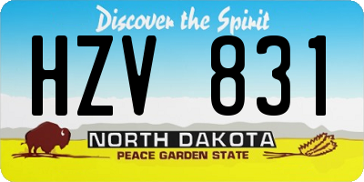 ND license plate HZV831