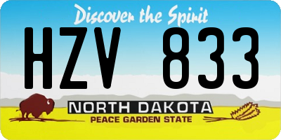 ND license plate HZV833