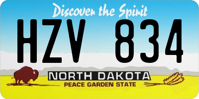 ND license plate HZV834