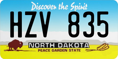 ND license plate HZV835