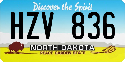 ND license plate HZV836