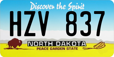 ND license plate HZV837