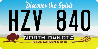 ND license plate HZV840