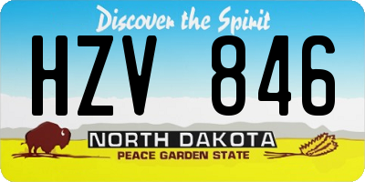 ND license plate HZV846