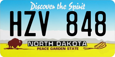 ND license plate HZV848