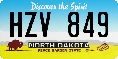 ND license plate HZV849