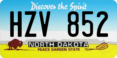 ND license plate HZV852