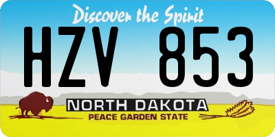 ND license plate HZV853